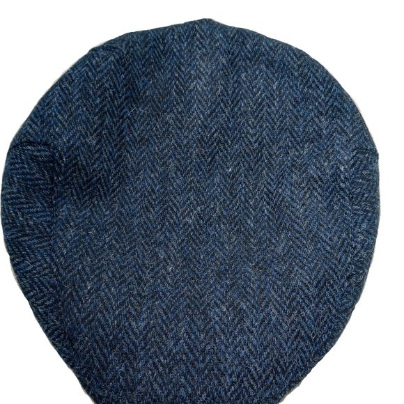 Hartside HS14 Scottish Highland Harris Tweed® Flat Cap Blue-Black - CHOOSE SIZE - Picture 7 of 11